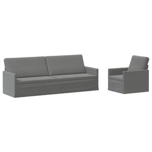 vidaXL Sofa-Set 2 pcs Dunkelgrau Samt (V)