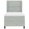 vidaXL Boxspringbett mit Matratze Hellgrau 200 x 90 cm Samt