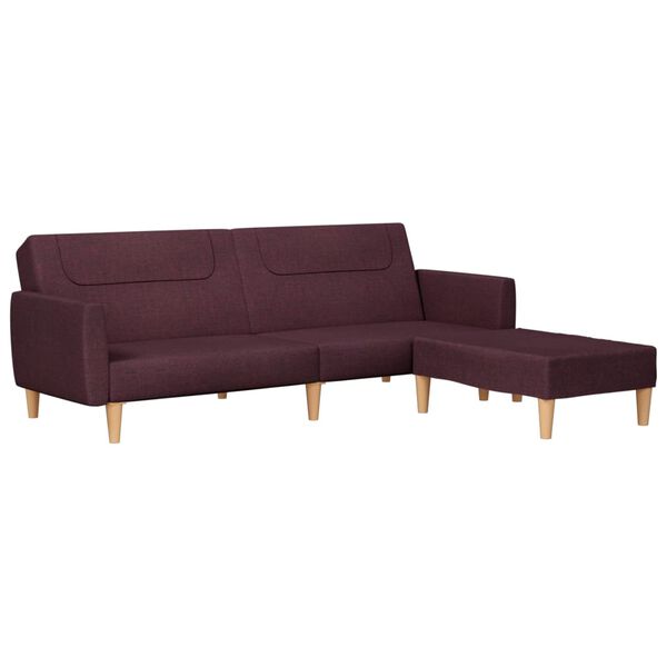 vidaXL Schlafsofa 2-Sitzer mit Fu&szlig;hocker Lila Stoff