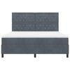 vidaXL Boxspringbett mit Matratze Dunkelgrau 180 x 200 cm Samt