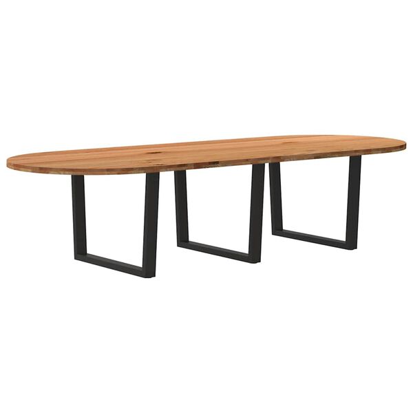 vidaXL Esstisch Hellbraun 320x120x74 cm Massivholz Eiche Oval