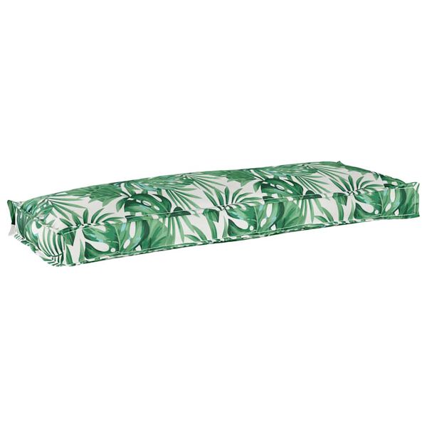 vidaXL Palettenkissen f&uuml;r Bank Floral Blattmuster 110 x 40 x 8 cm