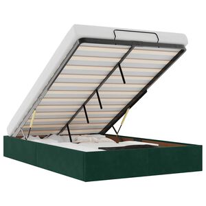 vidaXL Ottoman-Bett ohne Matratze Dunkelgr&uuml;n 120x190 cm Samt