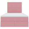 vidaXL Bett mit Stauraum und LED mit Matratze Rosa 120 x 200 cm Samt