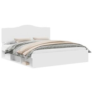 vidaXL Bettrahmen mit Kopfteil Wei&szlig; 180 x 200 cm Massives Kiefernholz