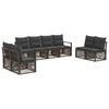 vidaXL Gartensofa-set 8 stk. 8-Sitzer Grau Poly-Rattan