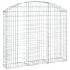 vidaXL Gabione mit Hochbogen 150x30x120/140 cm Verzinktes Eisen