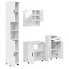 vidaXL Badezimmerm&ouml;bel-Set 4 pcs Hochglanz Wei&szlig; Holzwerkstoff & Metall
