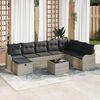 vidaXL Garten-Sofa-Set mit Kissen 9 pcs Hellgrau 287,5 x 177,5 x 85 cm