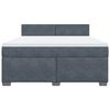 vidaXL Boxspringbett mit Matratze Dunkelgrau 180x200 cm Samt