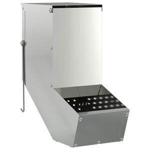 vidaXL Kaninchenf&uuml;tterer Silber 12,5 x 26 x 28,5 cm Verzinkter Stahl