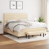 vidaXL Boxspringbett mit Matratze Creme 180x200 cm Stoff