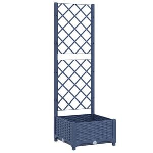 vidaXL Garten-Pflanzgef&auml;&szlig; mit Spalier Blaugrau 40 x 40 x 121,5 cm PP