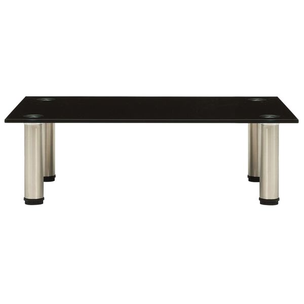 vidaXL TV-Tisch 60x35x17 cm Schwarz Hartglas