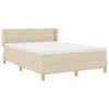 vidaXL Boxspringbett mit Matratze Creme 140 x 190 cm Stoff