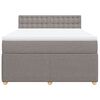 vidaXL Boxspringbett mit Matratze Taupe 140x190 cm Stoff