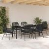 vidaXL Garten Essgruppe mit Kissen 7 pcs Schwarz Poly-Rattan