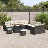 vidaXL Garten-Sofa-Set mit Kissen mit Kissen 13 pcs Schwarz und Creme
