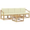 vidaXL Outdoor-Sofagarnitur mit Kissen 5 pcs Wei&szlig; und Creme