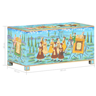 vidaXL Handbemalte Aufbewahrungsbox 80×40×40 cm Mango Massivholz