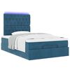 vidaXL Ottoman-Bett mit Matratzen & LEDs Dunkelblau 120x200 cm Samt