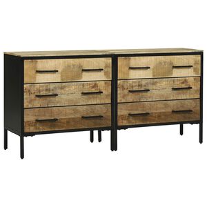 vidaXL Sideboards 70 x 35 x 70 cm Braun Raues Mango-Massivholz