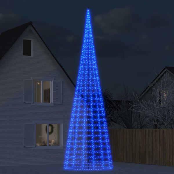 vidaXL LED-Weihnachtsbaum f&uuml;r Fahnenmast 3000 LEDs Blau 800 cm