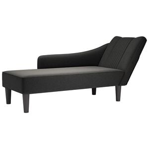 vidaXL Chaiselongue mit Rechter Armlehne Schwarz Stoff