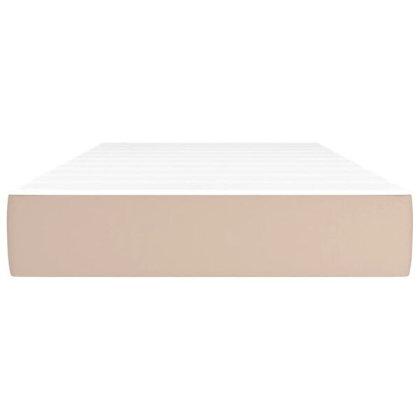 vidaXL Taschenfederkernmatratze Mittel Cappuccino 100x200x20 cm Kunstleder