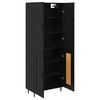 vidaXL Highboard 2 pcs Schwarz Eichen-Optik Engineered Wood und Glas