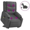 vidaXL Elektrischer Massagesessel mit Aufstehhilfe Dunkelgrau Stoff