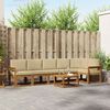 vidaXL Outdoor-Sofagarnitur mit Kissen 7 pcs Natur und Beige