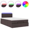 vidaXL Ottoman-Bett mit Matratze & LEDs Dunkelbraun 120x200 cm Stoff