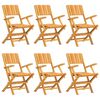 vidaXL Klappst&uuml;hle, 6 St&uuml;ck, 55 x 61 x 90 cm, Massivholz Teak
