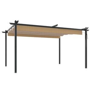 vidaXL Pavillon mit Ausziehbarem Dach 4x3 m Taupe