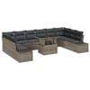 vidaXL Garten-Sofa-Set mit Kissen mit Speicher 11 pcs Grau