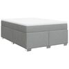 vidaXL Boxspringbett mit Matratze Hellgrau 160x200 cm Stoff