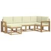 vidaXL Outdoor-Sofagarnitur 6 stk. 6-Sitzer Wei&szlig; und Creme Polyester