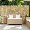 vidaXL Gartenbank mit Stauraum und Kissen Beige Poly Rattan
