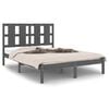 vidaXL Massivholzbett Grau 135x190 cm