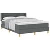 vidaXL Boxspringbett mit Matratze Dunkelgrau 140 x 190 cm Stoff