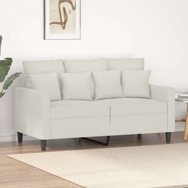 vidaXL 2-Sitzer-Sofa Creme 120 cm Samt