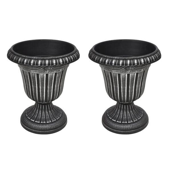 Blument&ouml;pfe 40cm &Uuml;bert&ouml;pfe Antik silber 2er Set