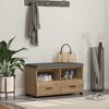 vidaXL Flurbank mit Kissen mit Speicher Artisan-Eiche 80 x 38 x 46 cm