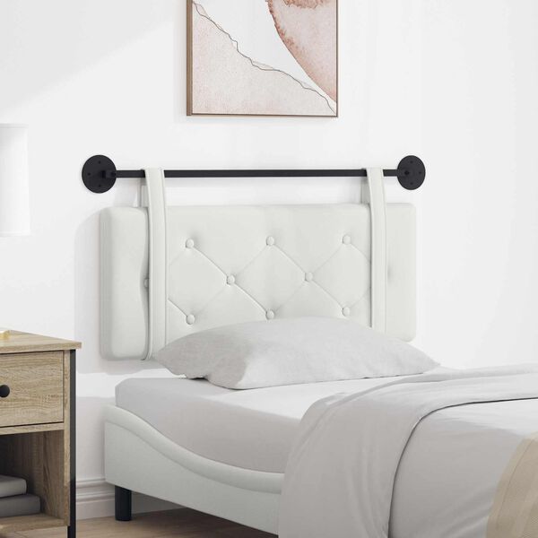 vidaXL H&auml;ngevorderseite Wandmontiert Wei&szlig; 110 x 55 x 5 cm Kunstleder