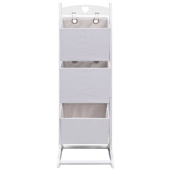 vidaXL 3-stufiges Korbregal Wei&szlig; 35 x 35 x 102 cm Holz