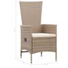 vidaXL 5-tlg. Garten-Essgruppe mit Kissen Poly Rattan Beige