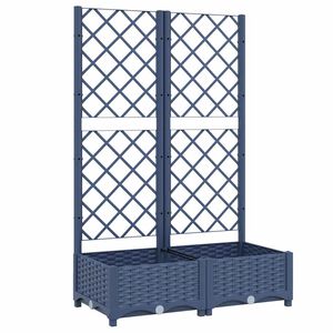 vidaXL Garten-Pflanzgef&auml;&szlig; mit Spalier Blaugrau 80 x 40 x 121,5 cm PP
