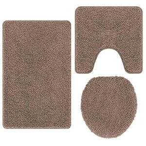 vidaXL Anti-Rutsch Badematten-Set 3 pcs Braun PP