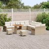 vidaXL Gartensofa-set mit Kissen 13 pcs Beige Poly-Rattan